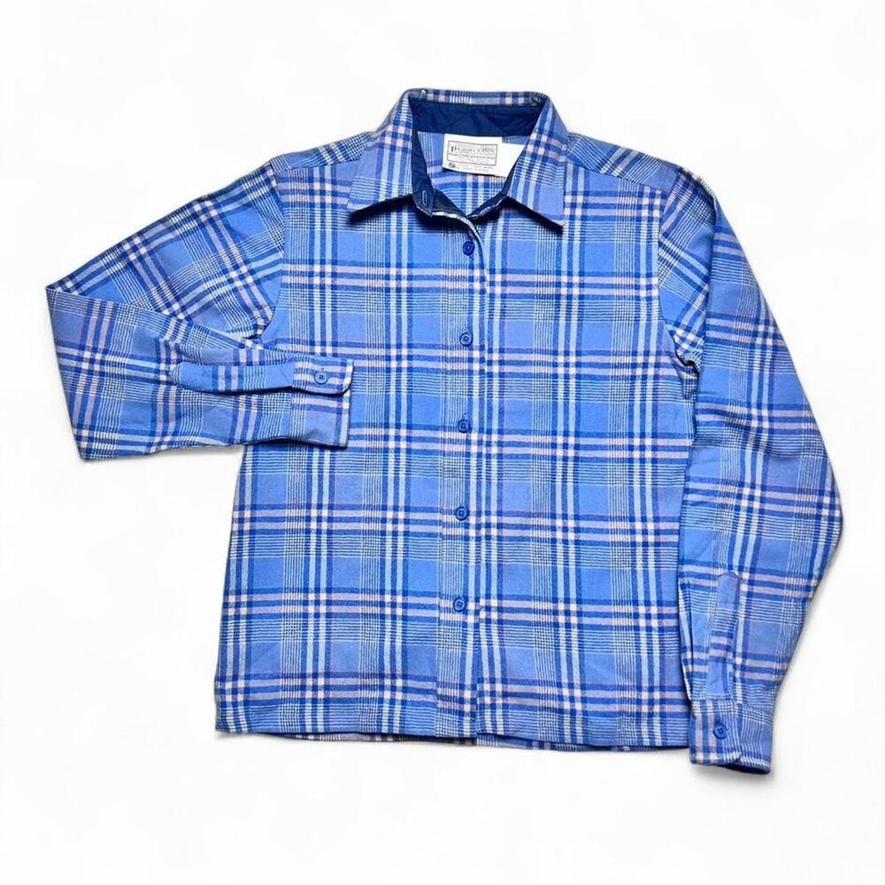 Pendleton USA made Vintage Wool Plaid Button Shirt Western Womens XS